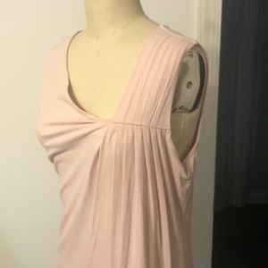 EUC Dana Buchman light pink top with asymmetrical neckline